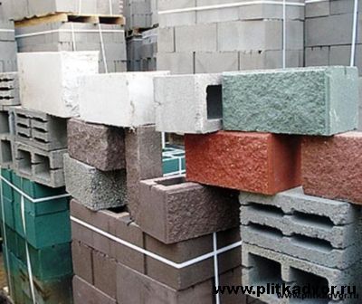разнообразные виды строительных блоков